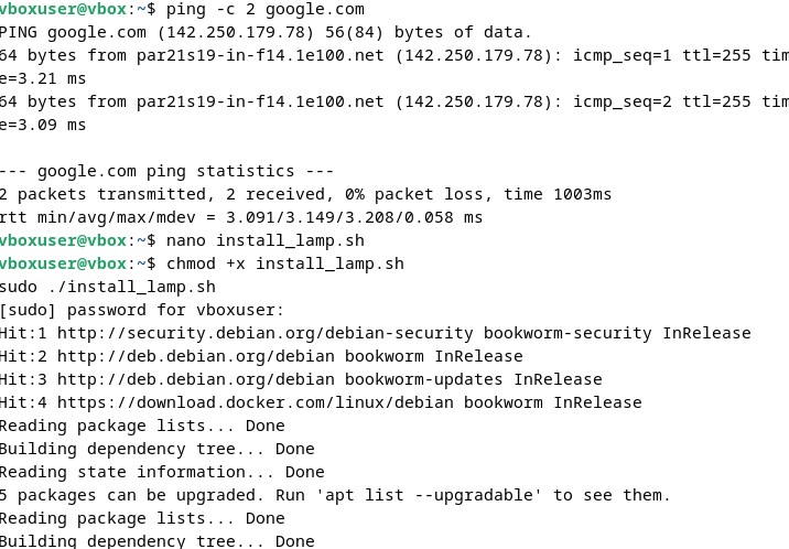 Création du script Bash d’automatisation